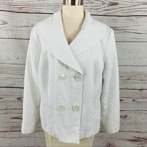 Isabella white suit jacket patterned